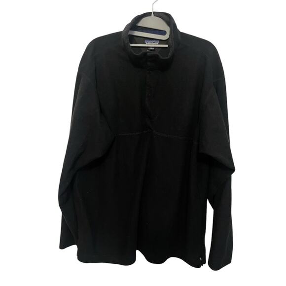 Vintage Patagonia Fleece Pullover •Mens L• Snap T Black Sweater Made in USA - Picture 2 of 8